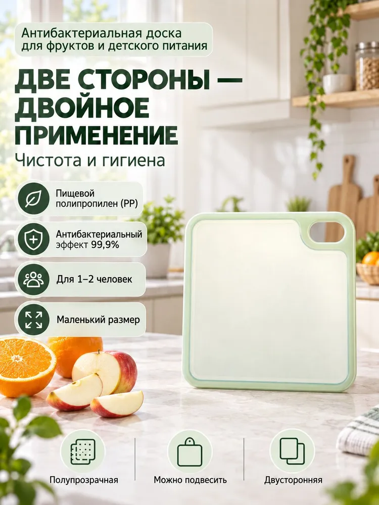 Двусторонняя антибактериальная разделочная доска для пищевых продуктов