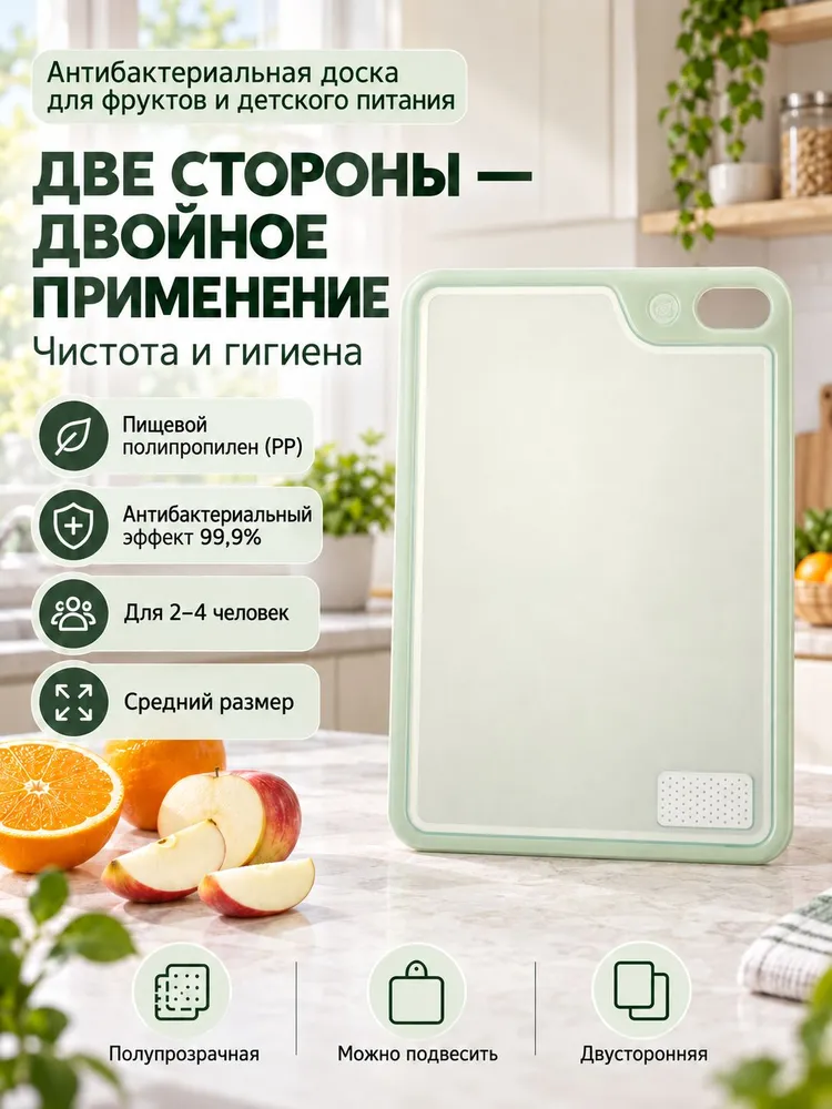 Двусторонняя антибактериальная разделочная доска для пищевых продуктов