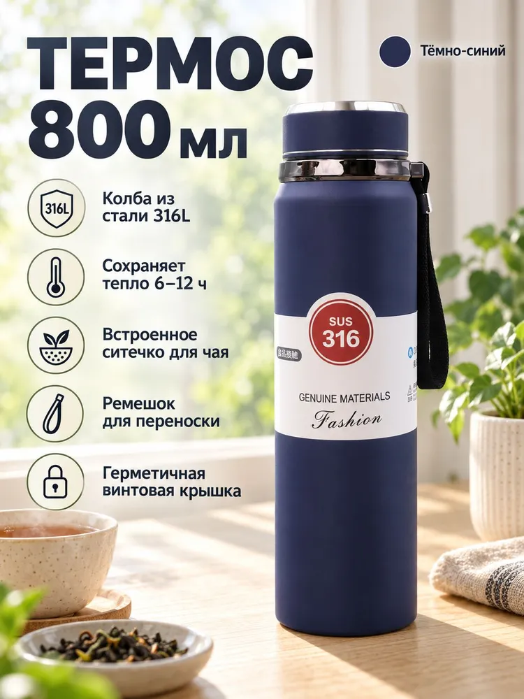 Термос 800 мл из нержавеющей стали
